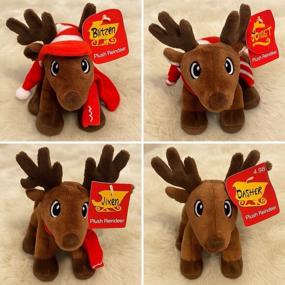 Dan Dee Plush Reindeer Set Blitzen Comet Vixen Dasher Christmas Holiday NWT - Picture 2 of 8